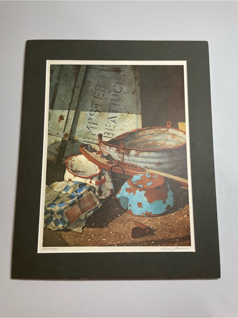 Larry Harris Signed Art Print "Dempster Beatrice" 50/950 Americana Matted 12x15